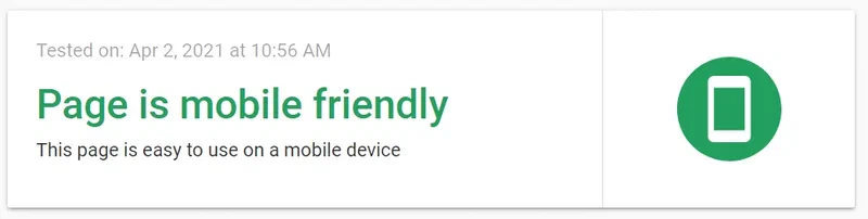 Mobile Friendly Test Heading.